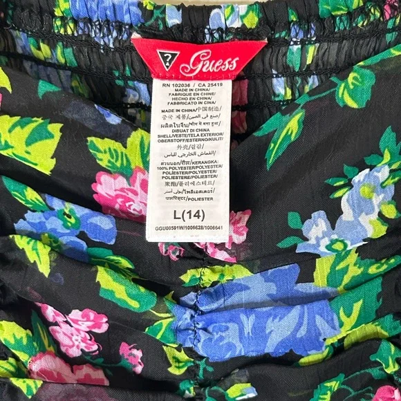 Guess sleeveless ruffled shoulder dress girls size L(14) - Picture 3 of 3